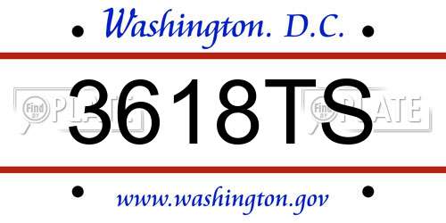 3618TS District Of Columbia License Plate