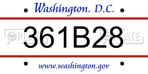 361B28 District Of Columbia License Plate