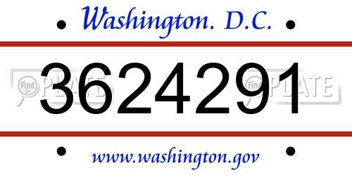 3624291 District Of Columbia License Plate