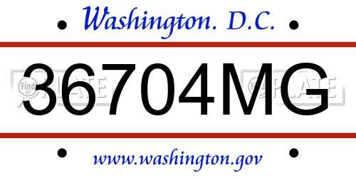 36704MG District Of Columbia License Plate
