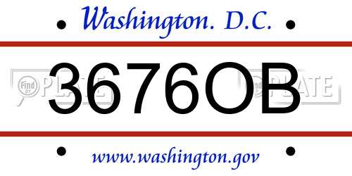 3676OB District Of Columbia License Plate