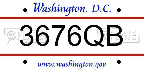 3676QB District Of Columbia License Plate