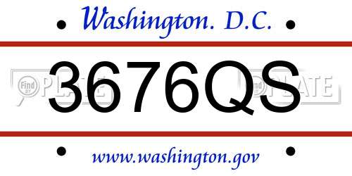 3676QS District Of Columbia License Plate