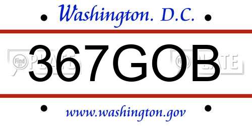 367GOB District Of Columbia License Plate