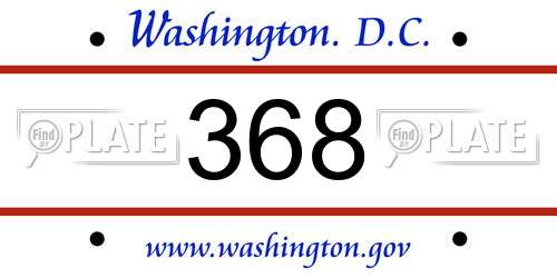 368 District Of Columbia License Plate