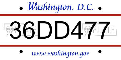 36DD477 District Of Columbia License Plate