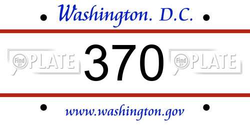 370 District Of Columbia License Plate