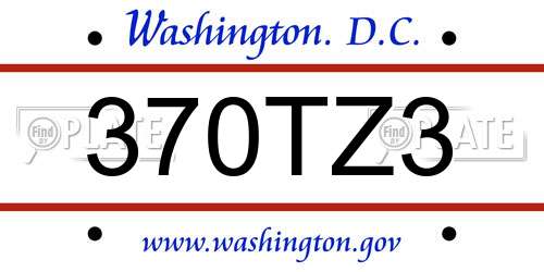 370TZ3 District Of Columbia License Plate