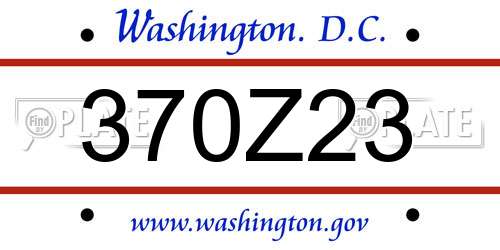 370Z23 District Of Columbia License Plate