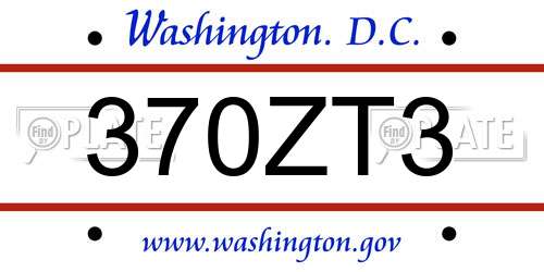 370ZT3 District Of Columbia License Plate