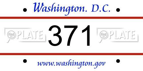 371 District Of Columbia License Plate