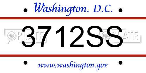 3712SS District Of Columbia License Plate