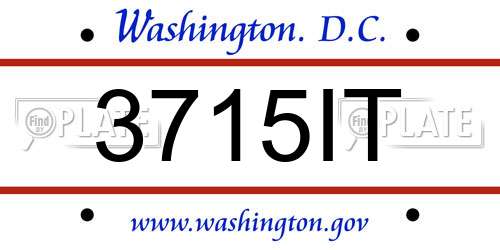 3715IT District Of Columbia License Plate