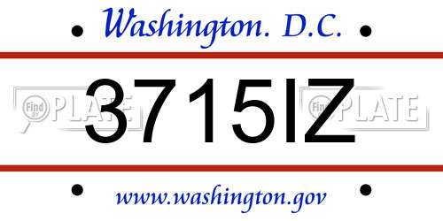 3715IZ District Of Columbia License Plate