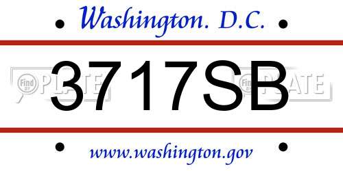3717SB District Of Columbia License Plate