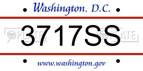 3717SS District Of Columbia License Plate