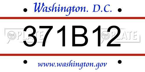371B12 District Of Columbia License Plate