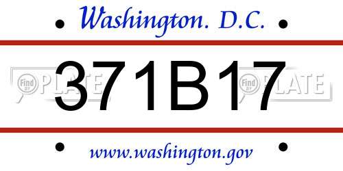 371B17 District Of Columbia License Plate