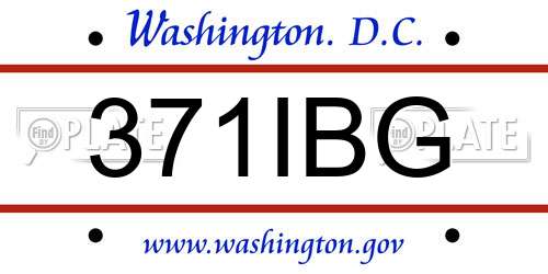 371IBG District Of Columbia License Plate