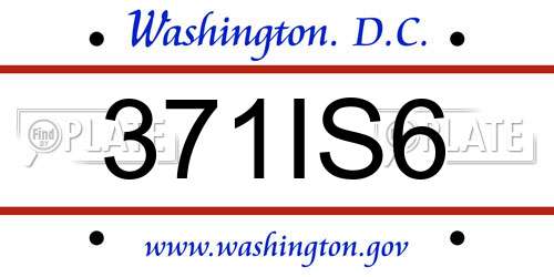 371IS6 District Of Columbia License Plate