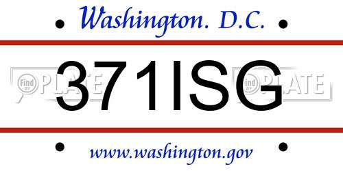 371ISG District Of Columbia License Plate