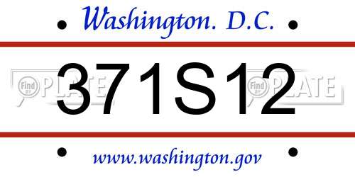 371S12 District Of Columbia License Plate
