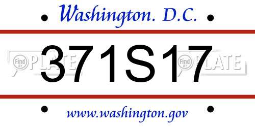 371S17 District Of Columbia License Plate