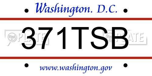 371TSB District Of Columbia License Plate