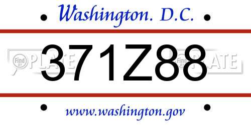 371Z88 District Of Columbia License Plate