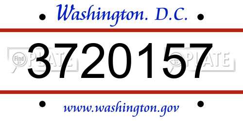 3720157 District Of Columbia License Plate