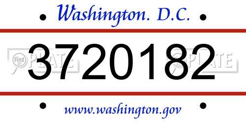 3720182 District Of Columbia License Plate
