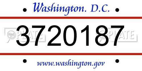 3720187 District Of Columbia License Plate