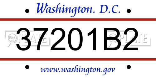 37201B2 District Of Columbia License Plate