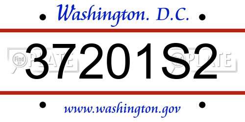 37201S2 District Of Columbia License Plate
