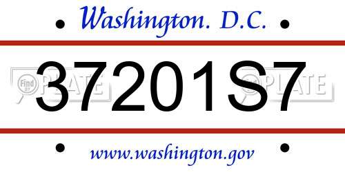 37201S7 District Of Columbia License Plate