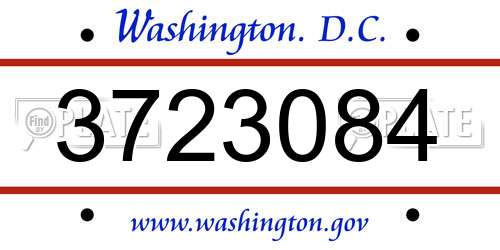 3723084 District Of Columbia License Plate