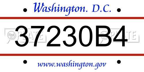 37230B4 District Of Columbia License Plate
