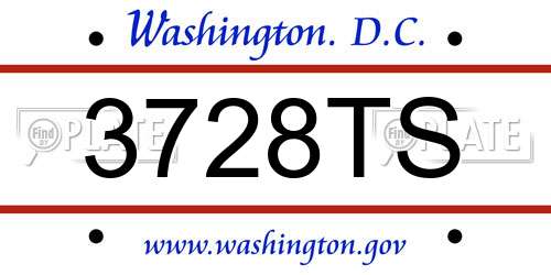 3728TS District Of Columbia License Plate