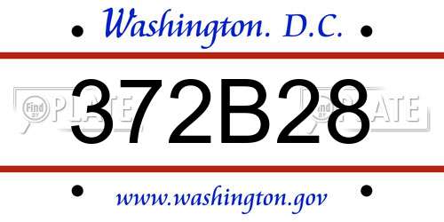 372B28 District Of Columbia License Plate