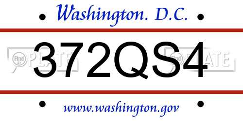 372QS4 District Of Columbia License Plate