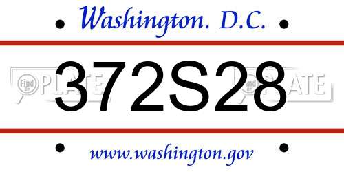 372S28 District Of Columbia License Plate