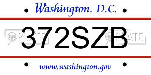372SZB District Of Columbia License Plate