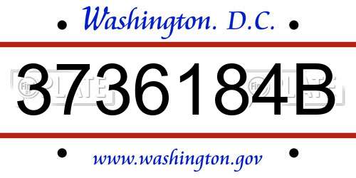 3736184B District Of Columbia License Plate