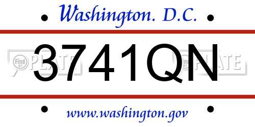 3741QN District Of Columbia License Plate