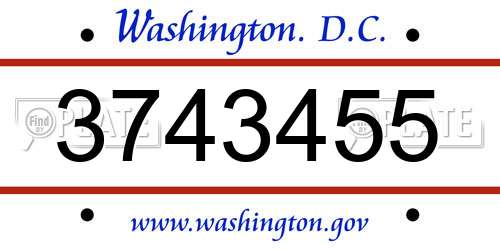 3743455 District Of Columbia License Plate