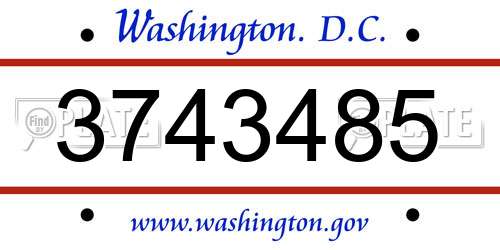 3743485 District Of Columbia License Plate