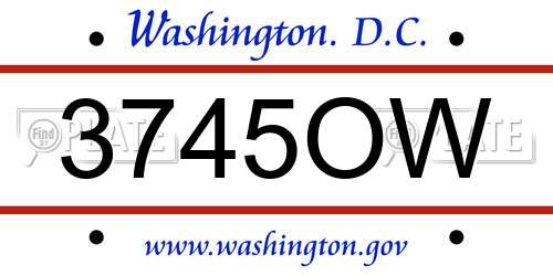 3745OW District Of Columbia License Plate