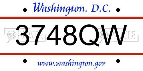 3748QW District Of Columbia License Plate