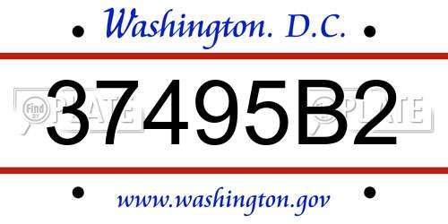 37495B2 District Of Columbia License Plate