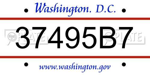 37495B7 District Of Columbia License Plate
